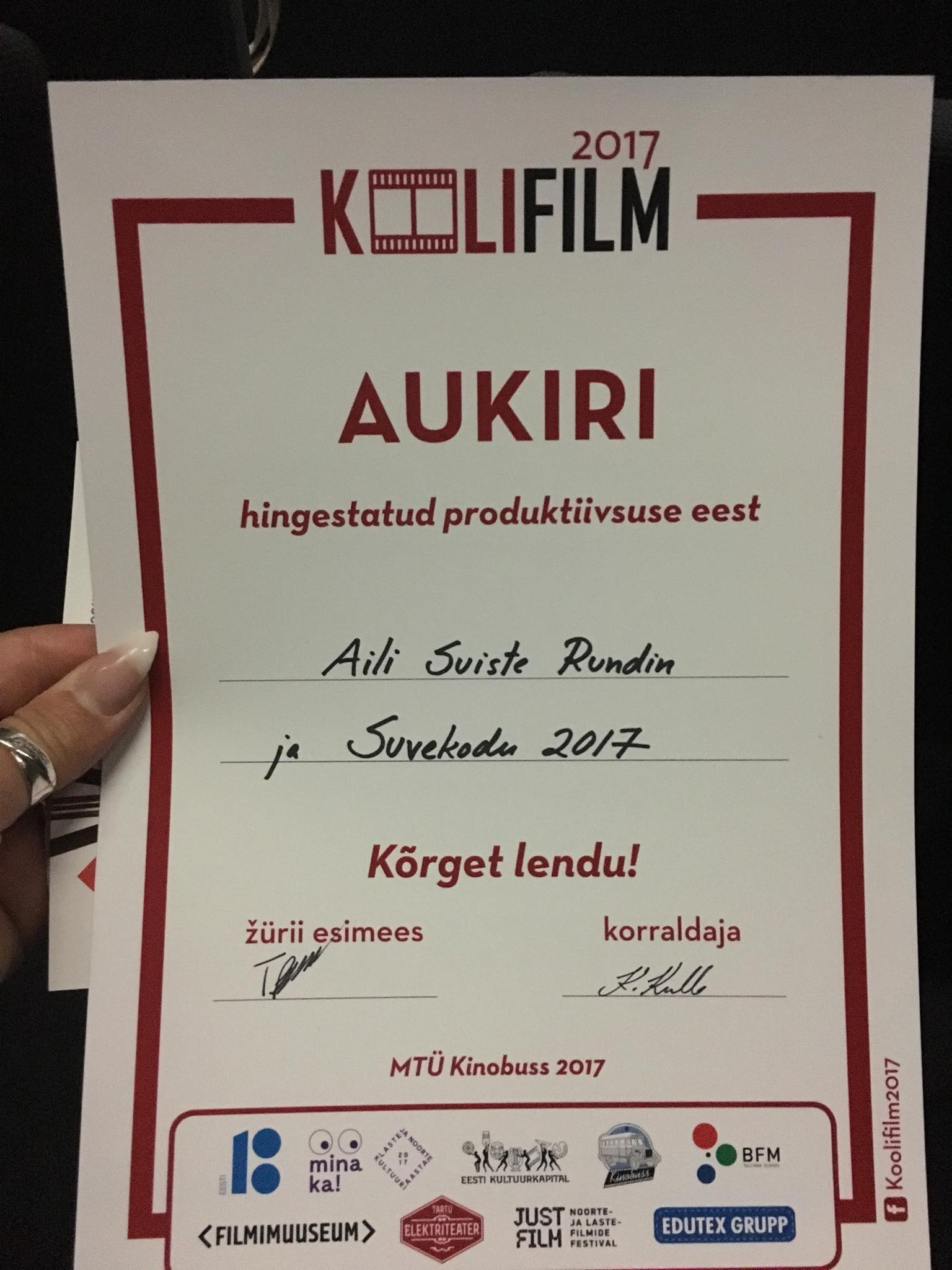 Tänukiri Aili & Suvekodu